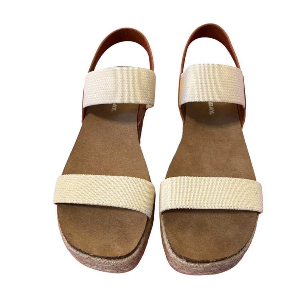 Unionbay Pamela Tan & Creme Espadrille Sandals in Ladies Size 8.5